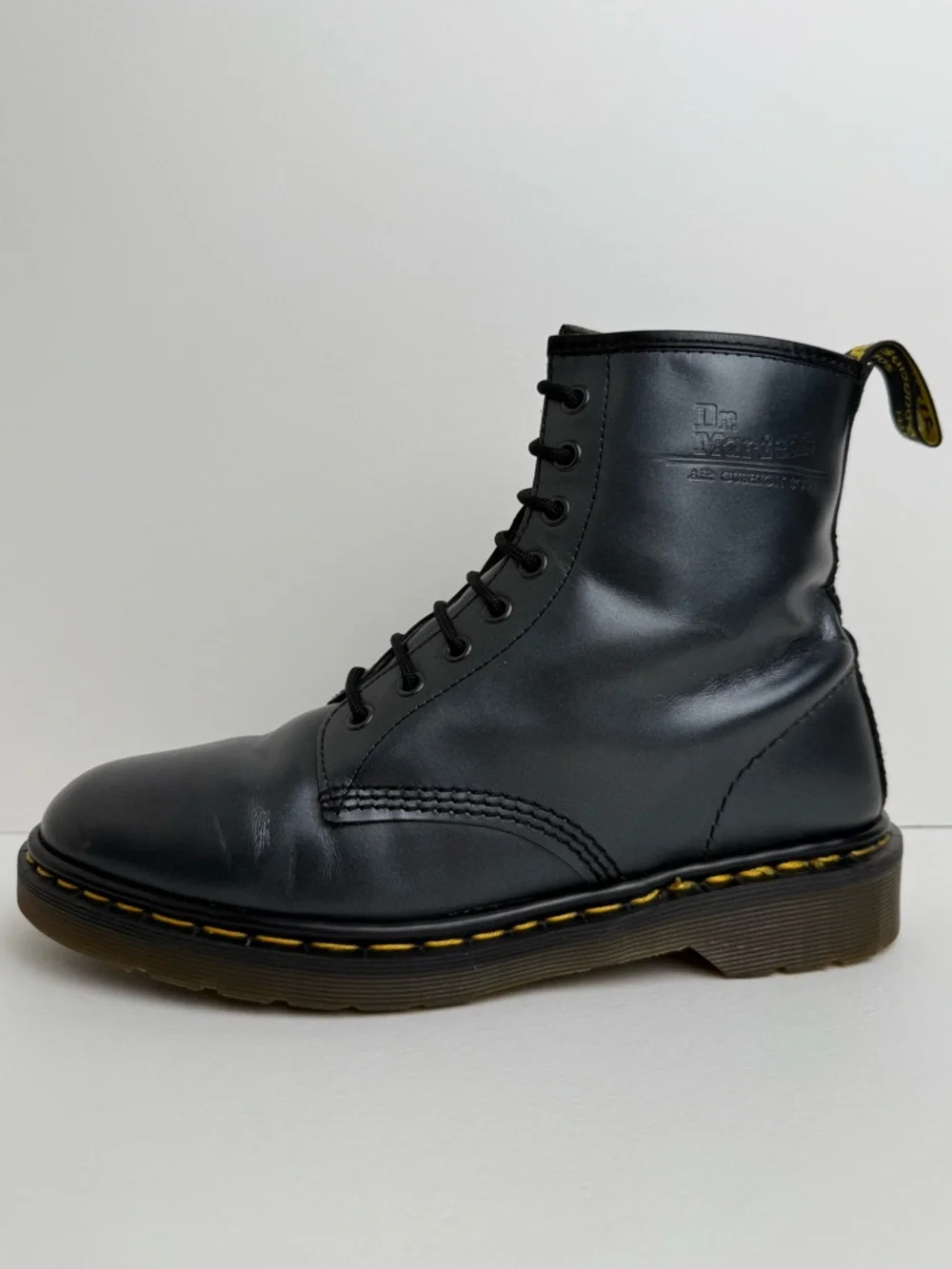 Vintage Dr. Martens England 1460 Metallic Graphite Shimmer Silver MIE Boots UK 9